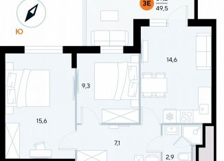 Двухкомнатная квартира на продажу, 59 м2, поселок городского типа Заозерное, улица Аллея Дружбы, 10А