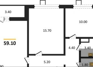 2-комнатная квартира на продажу, 59.1 м2, Воронеж