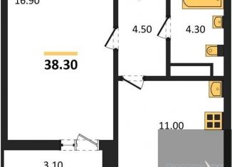 1-ком. квартира на продажу, 38.3 м2, Воронеж