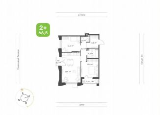 Продается 2-комнатная квартира, 68.9 м2, Татарстан