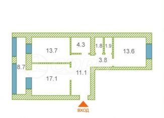 Продажа 2-ком. квартиры, 68 м2, Тюмень, улица Тимофея Кармацкого, 5, ЖК Ария