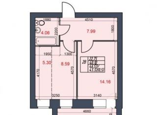 Продается 2-комнатная квартира, 43.3 м2, Череповец, Октябрьский проспект, 98
