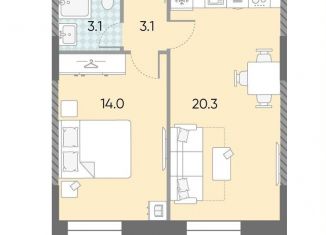 Однокомнатная квартира на продажу, 40.5 м2, Москва, ЖК Зиларт, 18/19/27, метро ЗИЛ