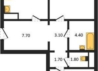Продаю двухкомнатную квартиру, 66.4 м2, Воронеж