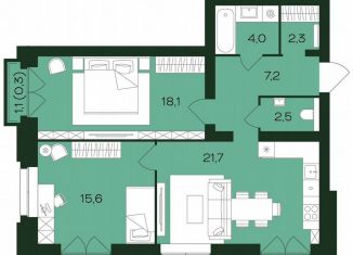 Продажа двухкомнатной квартиры, 72.9 м2, Чебоксары, Чебоксарский проспект, поз5.23