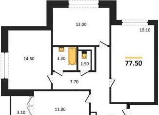 3-ком. квартира на продажу, 77.5 м2, Воронеж, улица Полковника Богомолова, 1Т