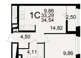 Продам 2-комнатную квартиру, 34.5 м2, Рязань