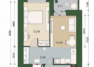 Продам однокомнатную квартиру, 38.2 м2, городской посёлок Новоселье, ЖК Уютный, Адмиралтейская улица, 6