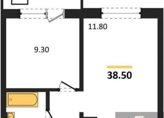 Однокомнатная квартира на продажу, 38.5 м2, Обь