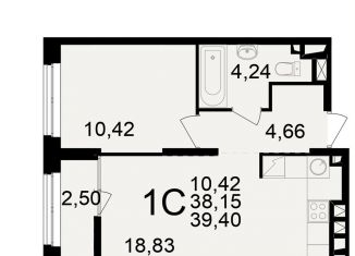 Продам 2-ком. квартиру, 39.4 м2, Рязань