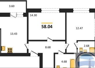 Продается двухкомнатная квартира, 58 м2, Калининград, улица Александра Невского, 194