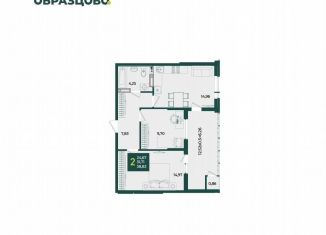 Двухкомнатная квартира на продажу, 58.8 м2, Краснодар, микрорайон Образцово