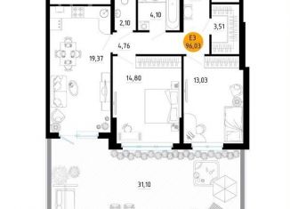 Продаю 2-ком. квартиру, 96 м2, Рязань, улица Земнухова, 2