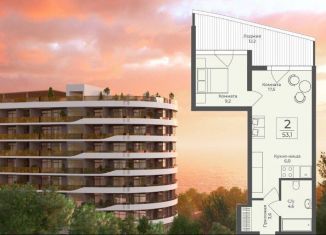 2-ком. квартира на продажу, 53.1 м2, поселок городского типа Форос, улица Космонавтов