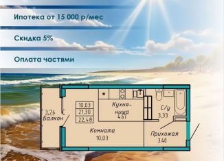Квартира на продажу студия, 22.5 м2, Судак, улица Айвазовского, 4/1