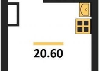 Продажа квартиры студии, 20.6 м2, Воронеж