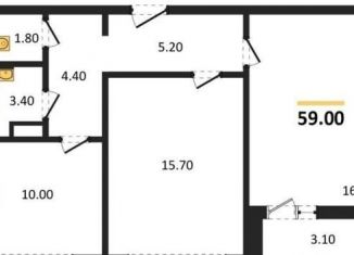 Продаю 2-ком. квартиру, 59 м2, Воронеж