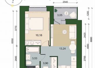 Продам 1-ком. квартиру, 32.4 м2, городской посёлок Новоселье, ЖК Уютный, Адмиралтейская улица, 6