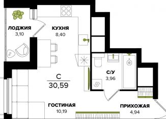 Продается однокомнатная квартира, 27.5 м2, Тула