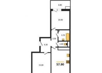 Продаю 2-комнатную квартиру, 57.9 м2, Воронеж