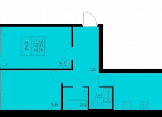 Продается 2-ком. квартира, 53.3 м2, Пермь