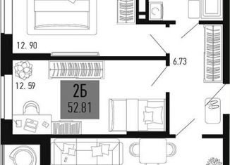 Продажа 2-ком. квартиры, 52.8 м2, Аксай