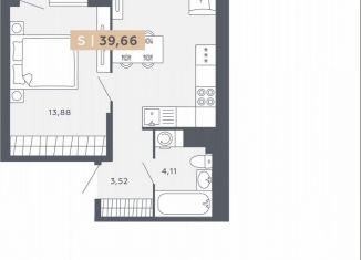 1-комнатная квартира на продажу, 39.7 м2, Санкт-Петербург, Московское шоссе, 13ВА, ЖК Звёзды Столиц