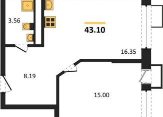 Продажа 1-ком. квартиры, 43.1 м2, Воронеж, набережная Чуева, 7