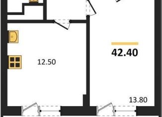 Продается однокомнатная квартира, 42.4 м2, Воронеж