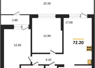 Продам 2-ком. квартиру, 72.2 м2, Воронеж