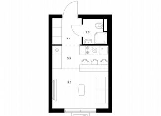 Продаю квартиру студию, 20.7 м2, Московская область