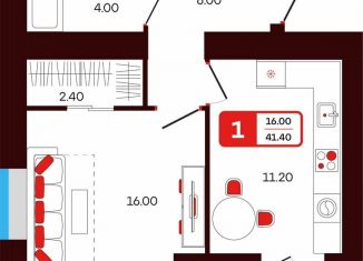 Продаю 1-комнатную квартиру, 41.4 м2, Туймазы, переулок Луначарского, 3