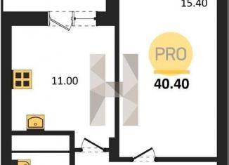 Продается однокомнатная квартира, 40.4 м2, Воронеж