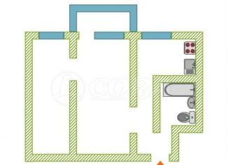 Двухкомнатная квартира на продажу, 44 м2, Тюмень, Ленинский округ, улица Пермякова, 10