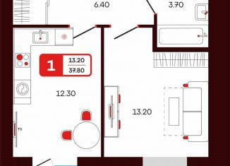 Продаю 1-комнатную квартиру, 37.8 м2, Туймазы, переулок Луначарского, 3