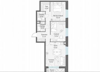 Продам двухкомнатную квартиру, 73 м2, Мытищи, жилой комплекс Белый Grad, 12.2