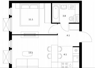 Продается 1-ком. квартира, 36.2 м2, Мытищи