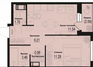 Продам однокомнатную квартиру, 36.4 м2, Мурино