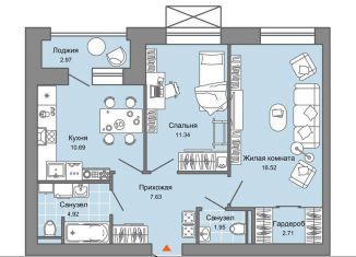 Продаю 2-ком. квартиру, 57 м2, Киров, улица 4-й Пятилетки, 84