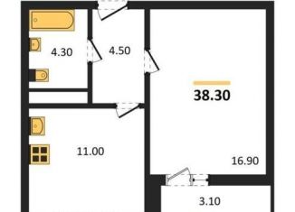 Продажа однокомнатной квартиры, 38.3 м2, Воронеж, Ленинградская улица, 17