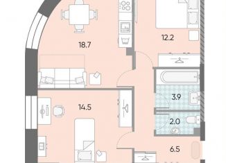 Продажа двухкомнатной квартиры, 57.8 м2, Москва, ЖК Зиларт, 18/19/27, метро ЗИЛ