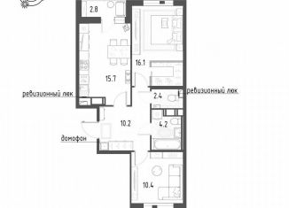 Продаю 2-ком. квартиру, 60.4 м2, посёлок Шушары