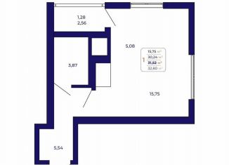 Квартира на продажу студия, 31.5 м2, Республика Башкортостан, проспект Дружбы Народов, 5