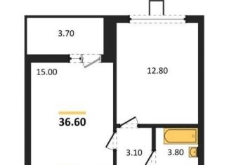 Продам однокомнатную квартиру, 36.6 м2, Воронеж