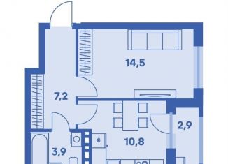 1-комнатная квартира на продажу, 37.9 м2, Пермь
