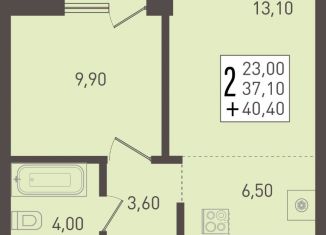 Продам 2-комнатную квартиру, 40.4 м2, Краснодар