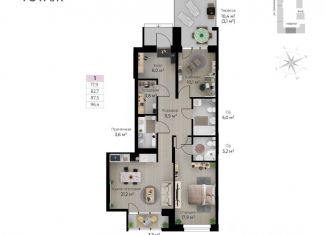 Продам 1-комнатную квартиру, 96.4 м2, Пермский край