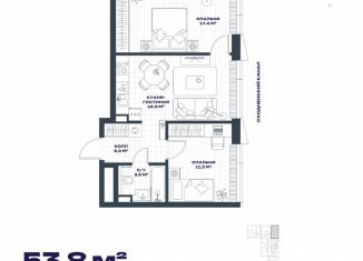 Продаю 2-комнатную квартиру, 53.9 м2, Москва, метро Спартак