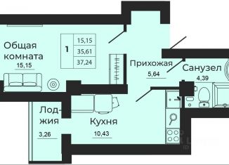 Продается 1-комнатная квартира, 37.24 м2, Ростовская область, улица 1-й Пятилетки, 2