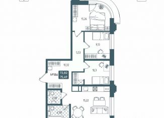 Продается 3-ком. квартира, 75.49 м2, Иркутская область